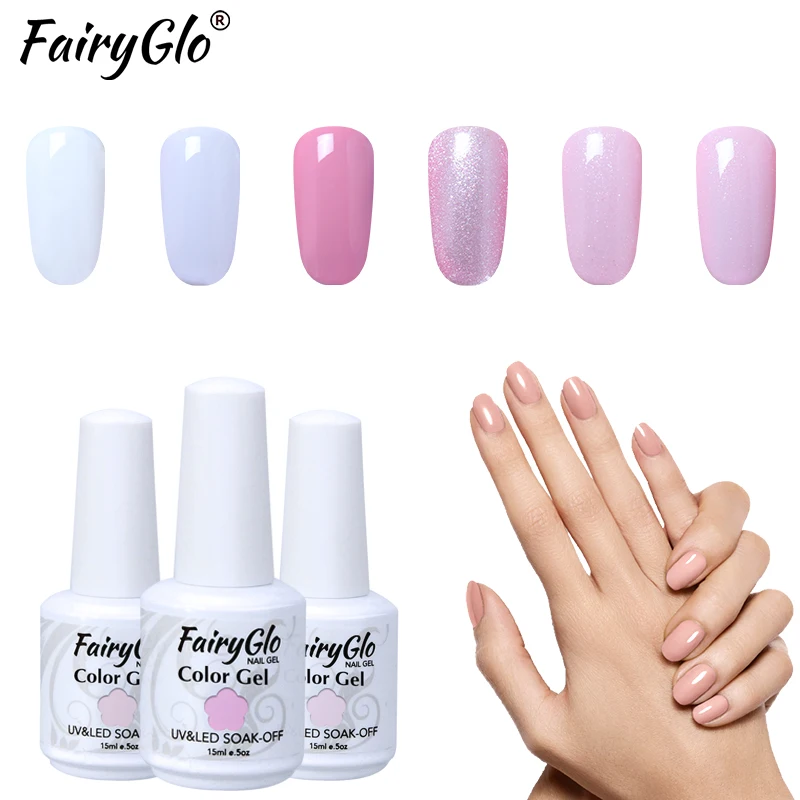 

FairyGlo UV Nail Gel 15ML Pure Color Nail Gel Polish LED Lamp Gel Polish Paint Gellak Lucky Lacquer Stamping Hybrid Varnish Ink