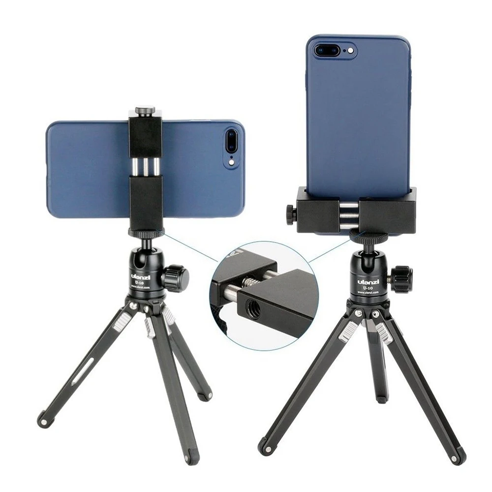 1Pc Universal Smart Phone Metal Clamp Handheld Grip Holder with 1/4