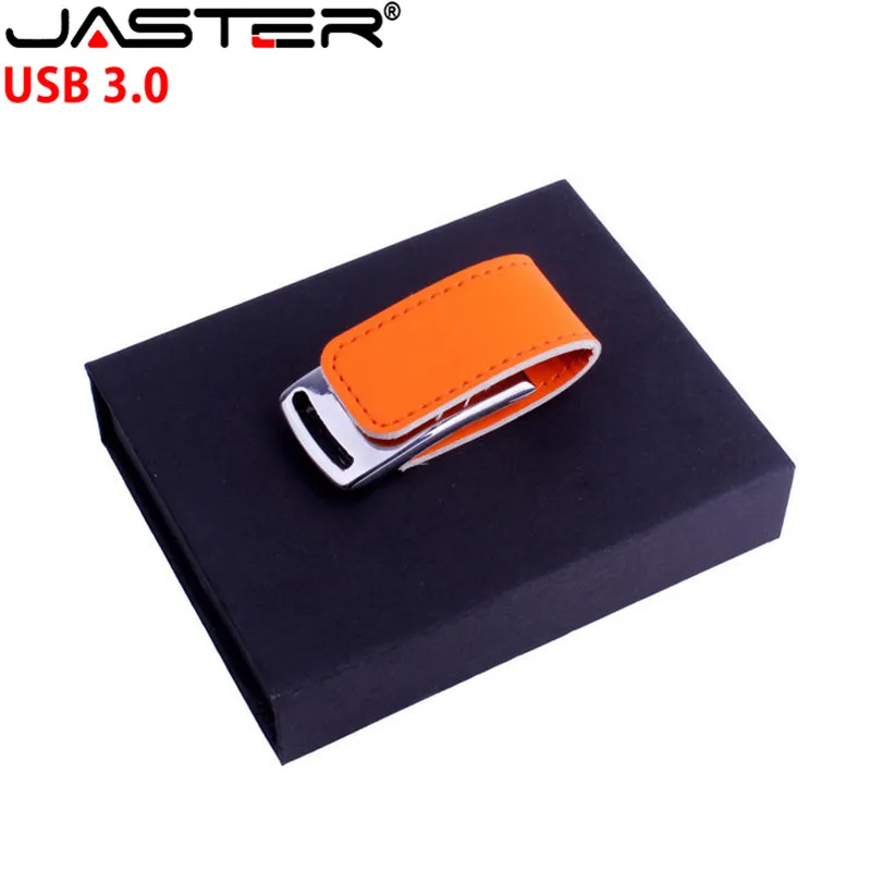 JASTER USB 3,0 cusotmer логотип металлический брелок кожаный USB+ коробка usb флеш-накопитель Флешка 4 ГБ 8 ГБ 16 ГБ 32 ГБ 64 Гб карта памяти