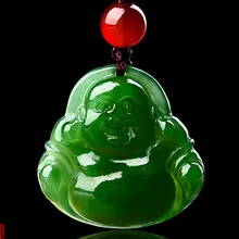 Natural Hetian jade Maitreya Buddha pendant men and women lucky jasper Buddha necklace pendant gift box Natural Hetian jade Maitreya Buddha pendant men and women lucky jasper Buddha necklace pendant gift box