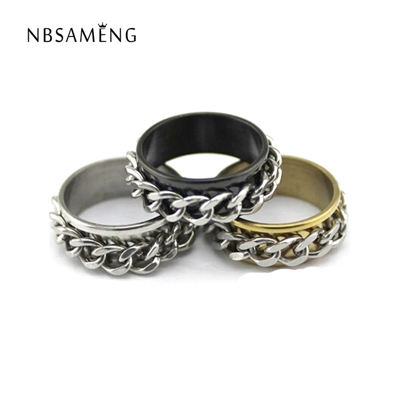 chain double rotating ring domineering ring for male and female domination gear couple ring free shipping 2017 new fashion sa056 - Gear Wedding Ring chain double rotating ring domineering ring for male and female domination gear couple ring free shipping 2017 new fashion sa056 - Gear Wedding Ring