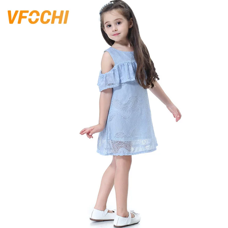 

VFOCHI 2019 New Girl Dresses Summer Casual Girls Clothes Lace And Flower Design Baby Girls Dress Kids Dresses For Girls 1-10Y