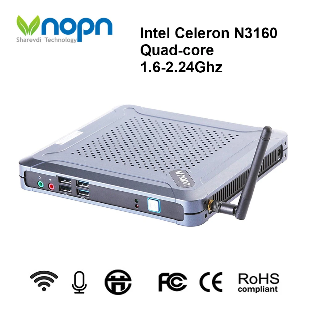 Мини-ПК Intel Celeron N3160 четырехъядерный 1,6-2,24 ГГц настольные компьютеры 1000 Мбит/с WIFI Windows/Linux Voice Classroom Computer