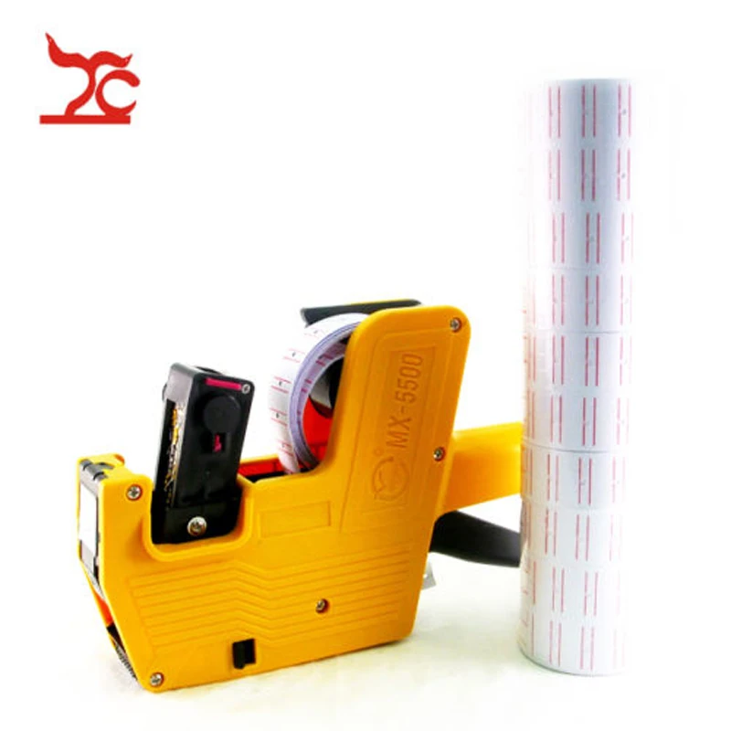 Big Sale MX-5500 8 Digits Price Tag Gun Label + 5000 Pcs(10 Roll) White  Blank labels +1 Ink roller Price Tag  Label