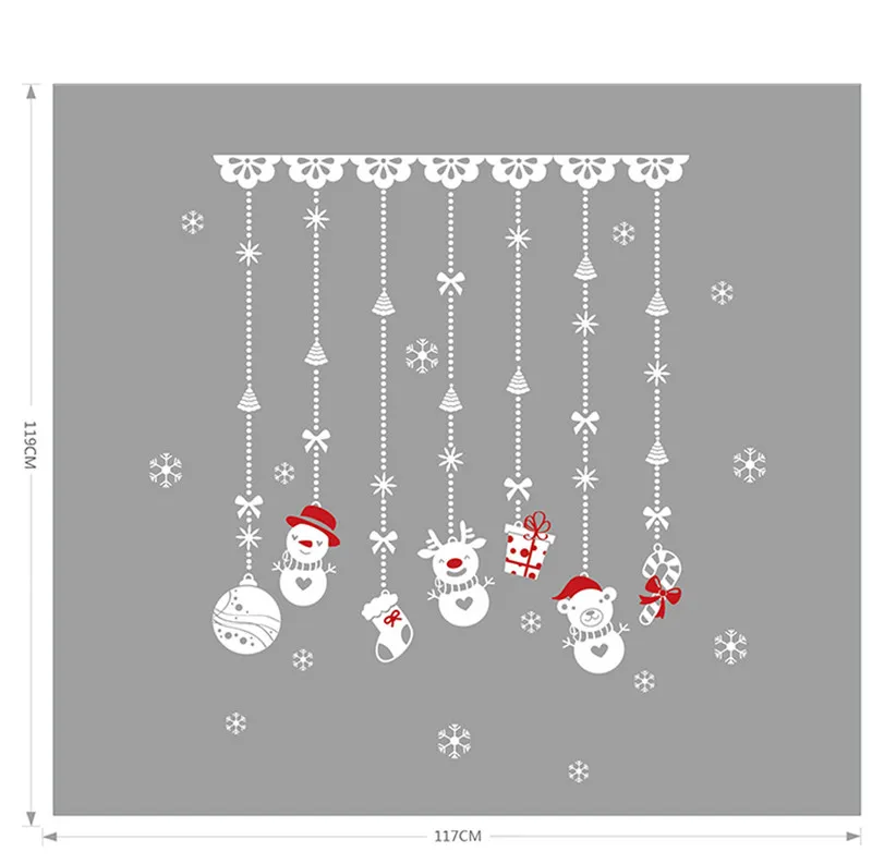 Классические подвесные рождественские наклейки на окна в виде снеговика, рождественские наклейки на стену для дома, наклейки на заднюю поверхность, Прямая поставка