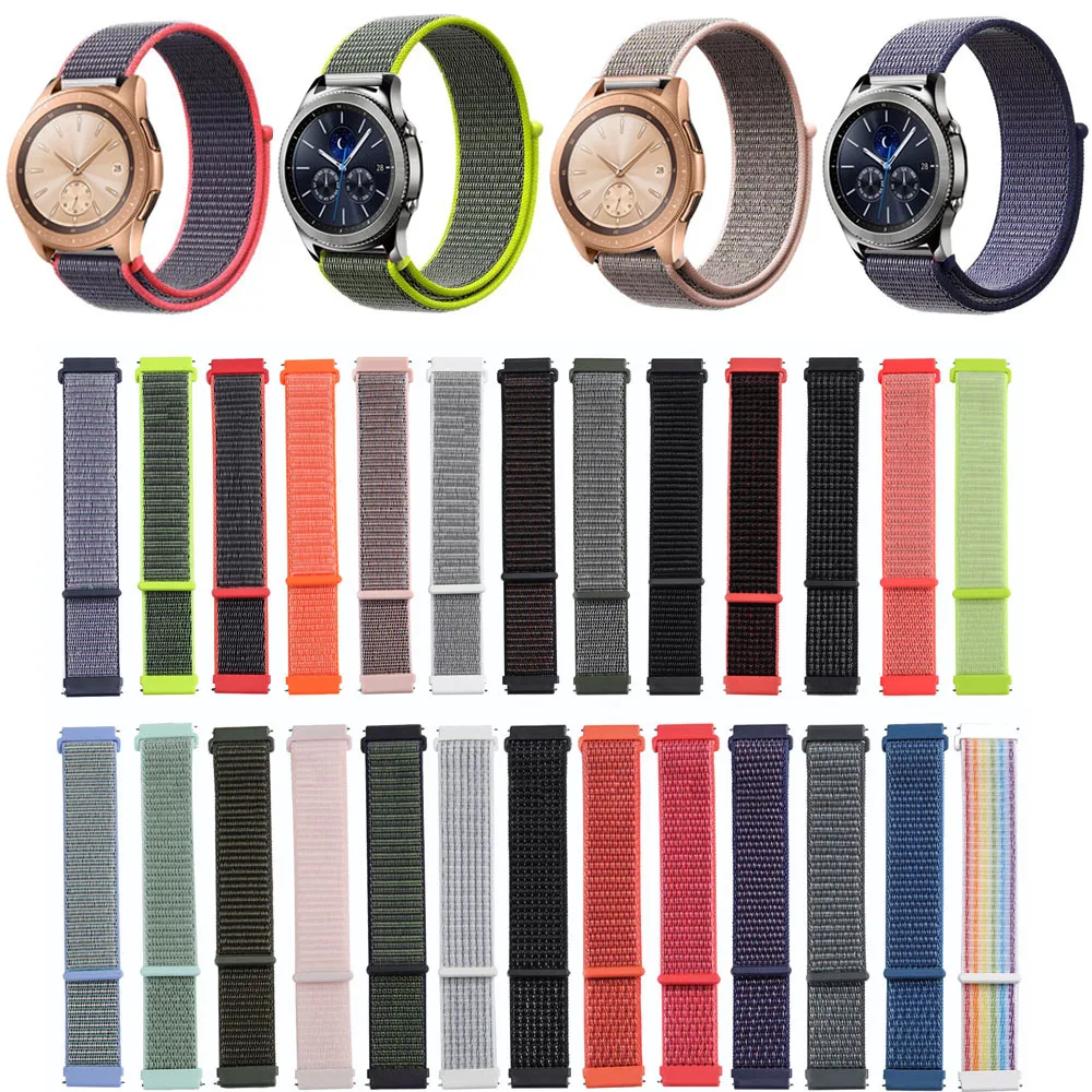 

20mm 22mm Width Sports Nylon Strap for Samsung Galaxy Watch 42mm 46mm Band Bracelet for Gear S3 S2 Frontier Classic Strap Belt