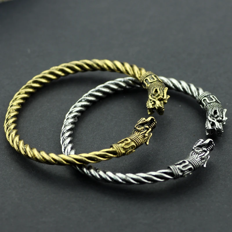 The Vikings Bracelet Two Headed Wolf Fenrir Norse Viking Logo Mens