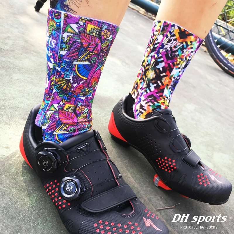 Meias de ciclismo profissional unissex, 4 pares
