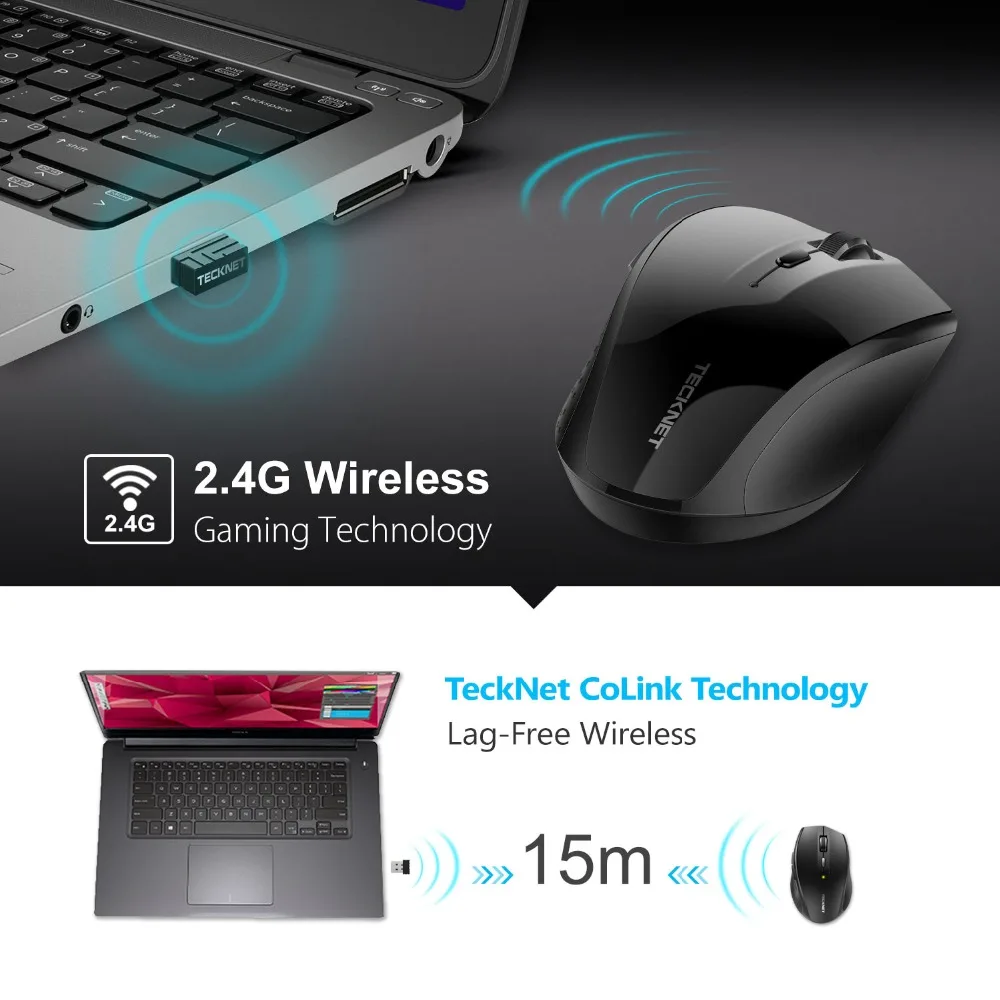TeckNet Alpha Ergonomic 2.4G Wireless Optical Mobile Mouse with USB Nano Receiver for Laptop PC Computer 6 Buttons TeckNet Alpha Ergonomic 2.4G Wireless Optical Mobile Mouse with USB Nano Receiver for Laptop PC Computer 6 Buttons