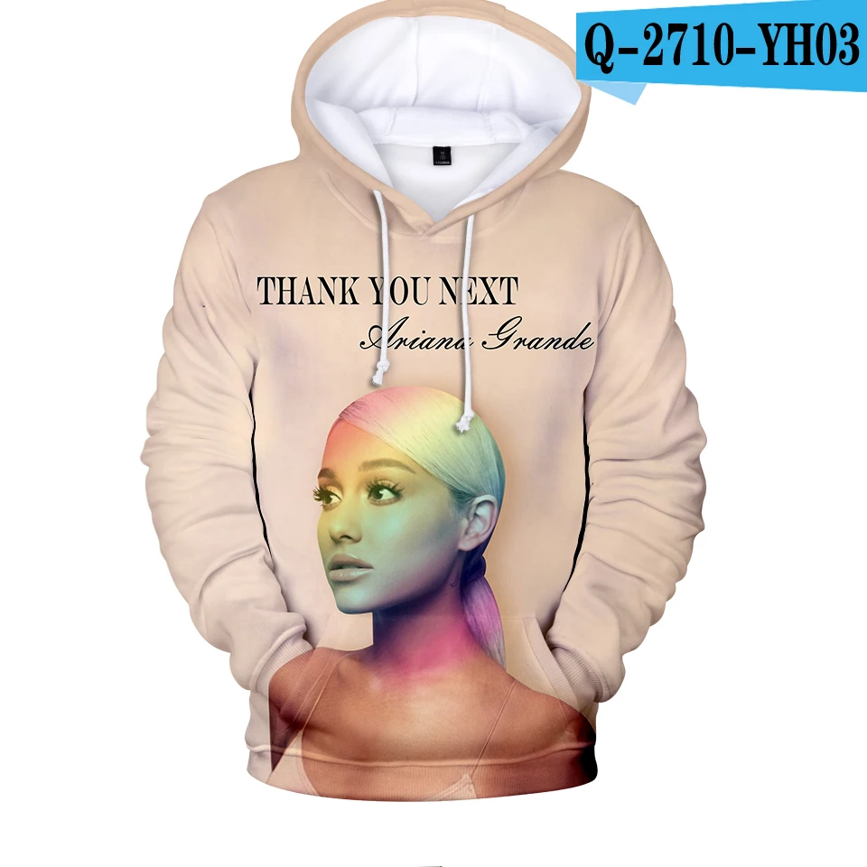 3D Ariana Grande Thank U следующий альбом Highstreet Cool Женская и мужская одежда горячая Распродажа повседневные крутые худи Harajuku толстовки - Цвет: Слоновая кость