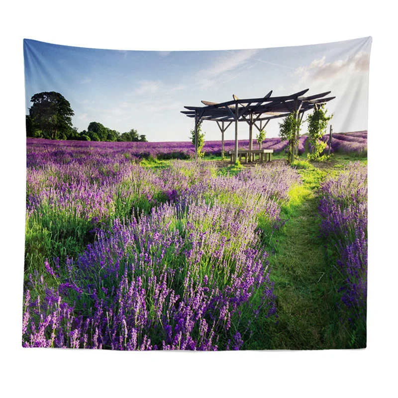 Romantic Lavender Design Print Tapestry 1pcs Soft Livingroom Wall Hanging Tapestry Bedroom Carpet Home Decor Tapestry Yoga Mat