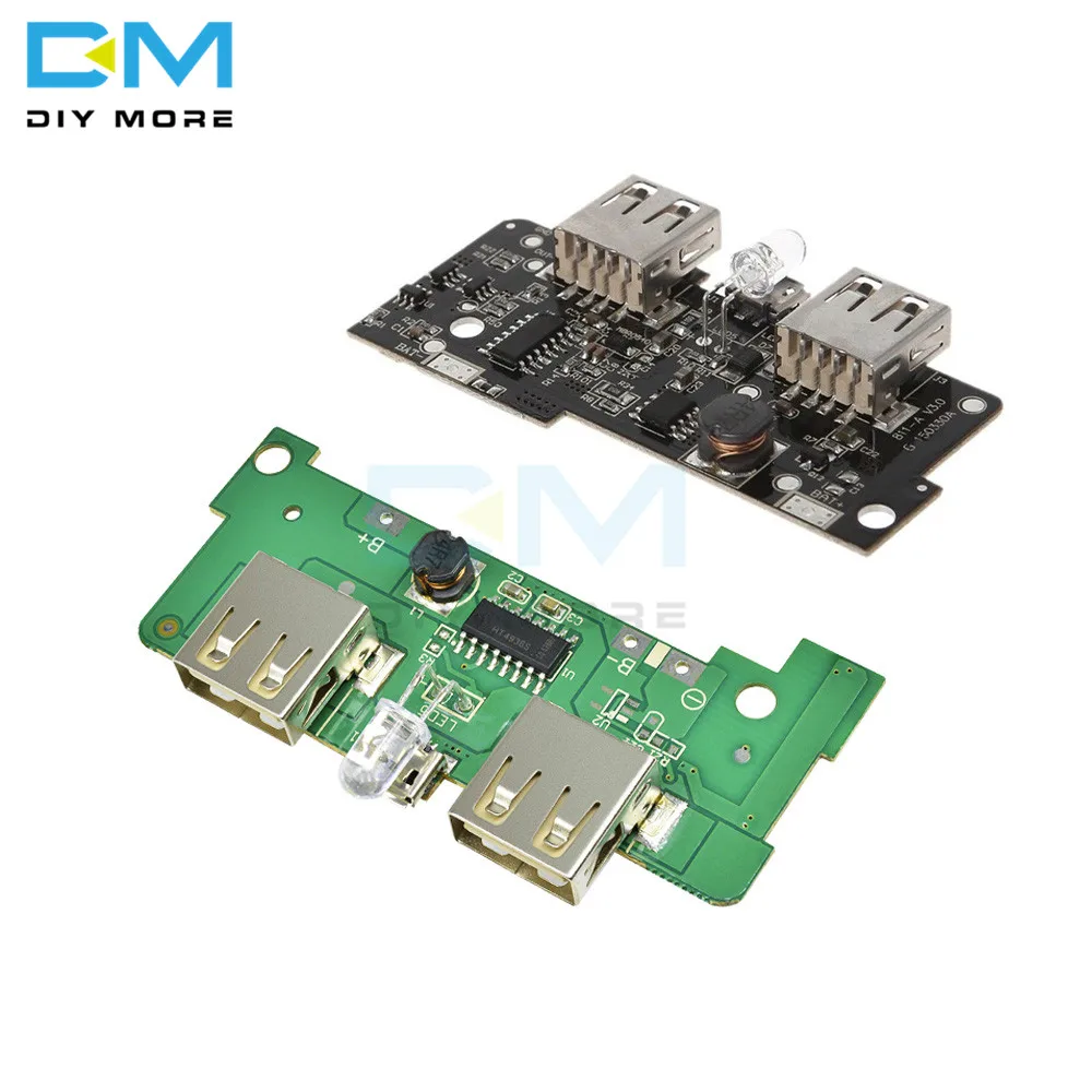 

5V 1A 2A Power Bank Charger Module Step Up Boost Power Supply Charging PCB Circuit Board DIY Dual USB Output LED Powerbank