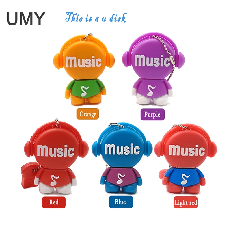 USB флешка Флешка с мультяшным музыкальным человеком usb флеш накопитель 4 ГБ 8 16 32 64