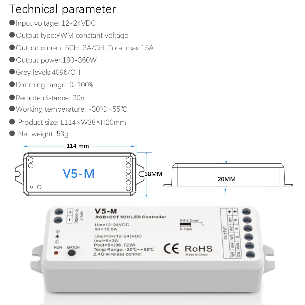 DC12-24V 2,4G RGB+ CCT led контроллер 4 зоны Беспроводной RF Диммируемый пульт дистанционного управления для 5050 3528 led RGB+ CCT светодиодные полосы света