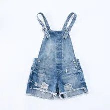 Rlyaeiz/детские джинсовые комбинезоны; сезон лето; коллекция года; спортивный комбинезон для девочек; короткие свободные джинсовые комбинезоны; Повседневные детские штаны для От 4 до 13 лет