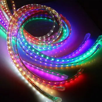 

LED strip Light Waterproof SMD 5050 AC 220V 1M 5M 10M 15M 25M led stripe 5050 With EU Power Plug bar rope lights led Ribbon lamp