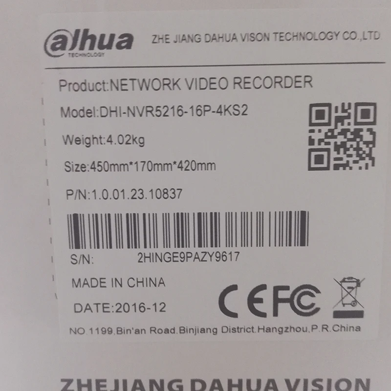 Dahua 16Ch 1U 16PoE NVR5216-16P-4KS2 4 K и H.265 Pro сети видео Регистраторы до 12Mp разрешение с 2 портами SATA до 12 ТБ
