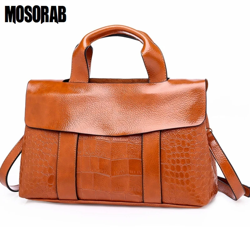 

MAGICYZ Crossbody Bags For Women High Quality Alligator Leather Famous Brand Women Handbag High Quality Satchels Briefcase Sac