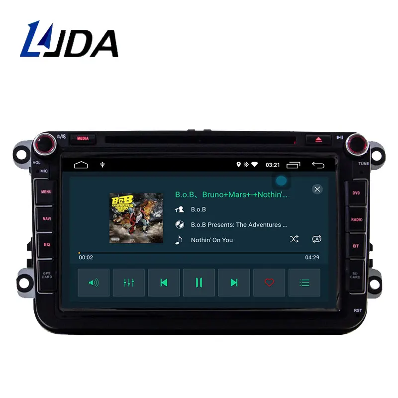 Sale LJDA 2 Din Android 9.0 Car DVD player For Volkswagen Skoda Passat B6/B7/CC Polo Golf Sharan Caddy Bora Car GPS Radio Multimedia 1