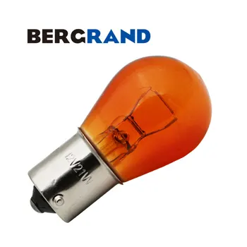 

10PCS S25 P21W 382 1156 Amber Glass 12V 21W BA15s Opposite Pins Side Lights Turn Signals Lamp Light Bulb For Auto