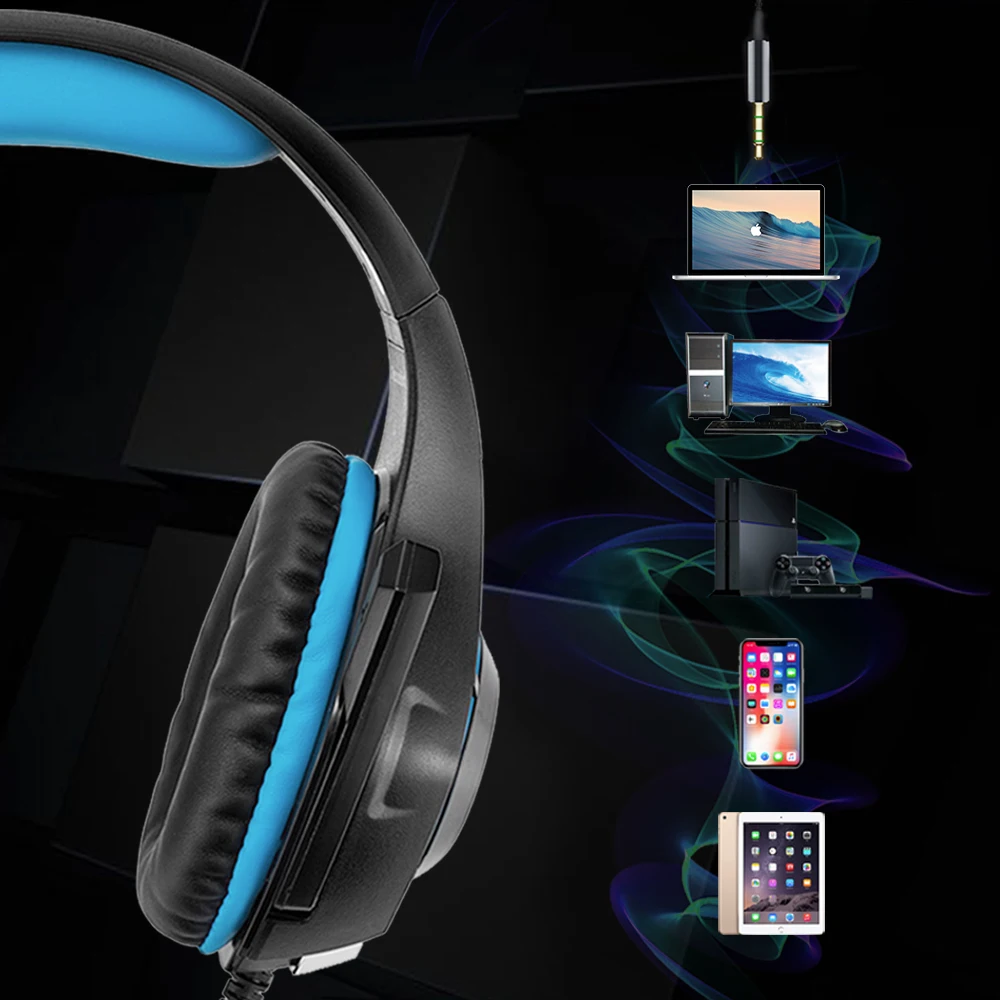Игровая гарнитура KOTION EACH G9000 проводная 3 5 мм с микрофоном светодиодный светильник