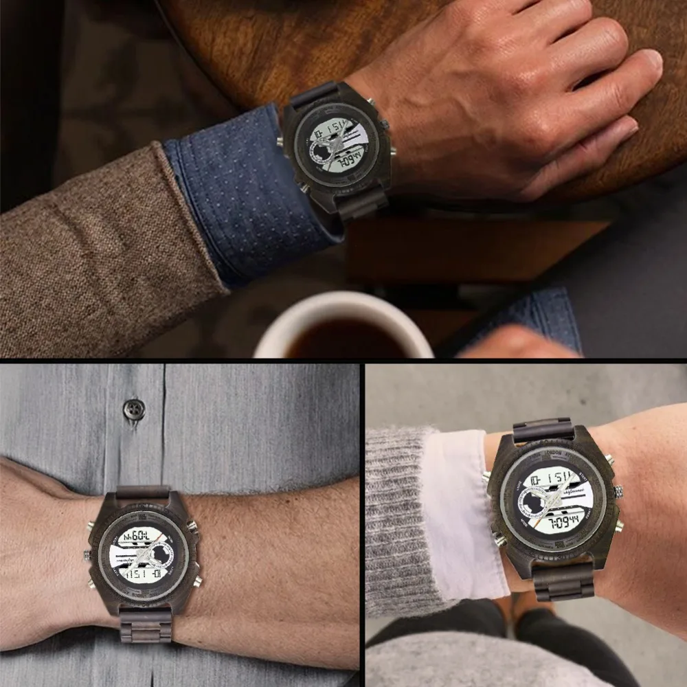 top luxury brand Shifenmei 2139 Antique Mens Zebra and Ebony Wood Watches with Double Display Business Watch in Wooden digital quartz watch drop shipping 2019 (19)