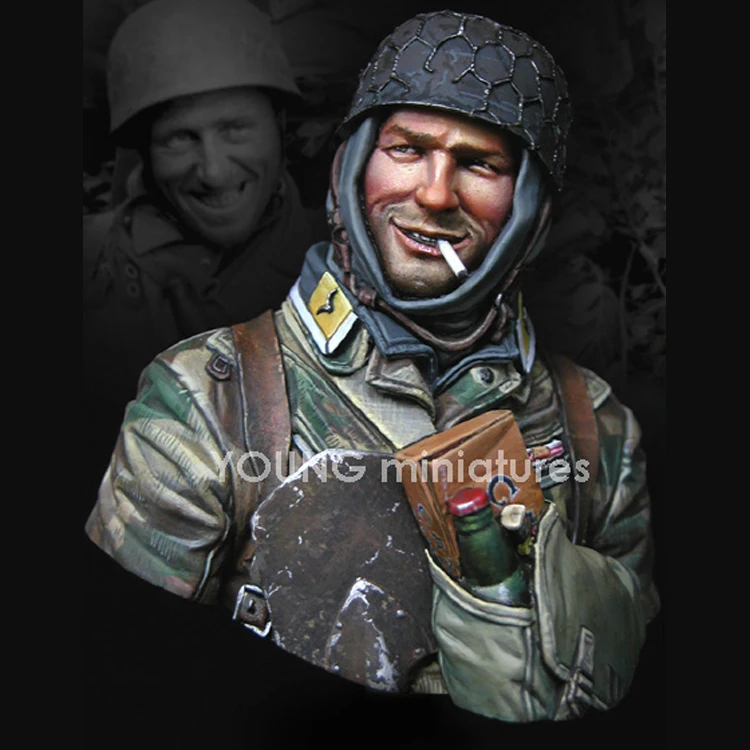 

1:10 Resin Figure Bust Model Ardennes Battle Paratrooper X138