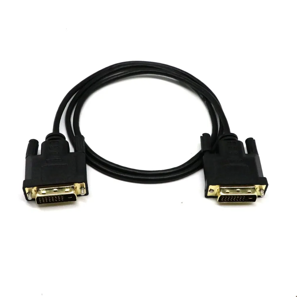 Офис DVI 24+ 1 Pin DVI цифровой видео Dual Link Удлинительный кабель со штыревыми соединителями на обоих концах для подключения к USB кабель конвертер адаптер 0,3/1/2/3 м - Цвет: Черный