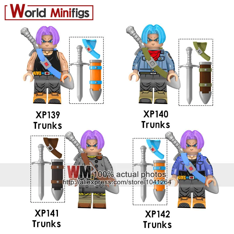 

4PCS/Set Legoings dragon ball z trunks Minifigs Link Princess Zelda Figures Building Blocks Toys Minifigured toys for children