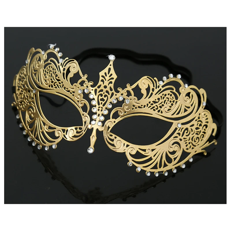 TOP!-Lasing Cut Filigree Metal Mardi Gras Prom Ball Venetian Masquerade Mask Gold