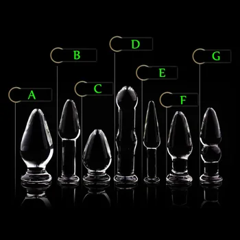 7 Size Glass Anal Dildo Butt Plug Anal Beads Erotic Sex Toy for Women Adult Products for Couples Crystal Glass Anus Massage Toys 2
