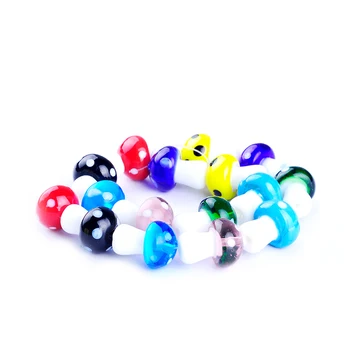 

15pcs/string colors mixed 15*20mm mushroom shape beads lampwork glazed glass beads for bracelet necklace DIY jewelry making