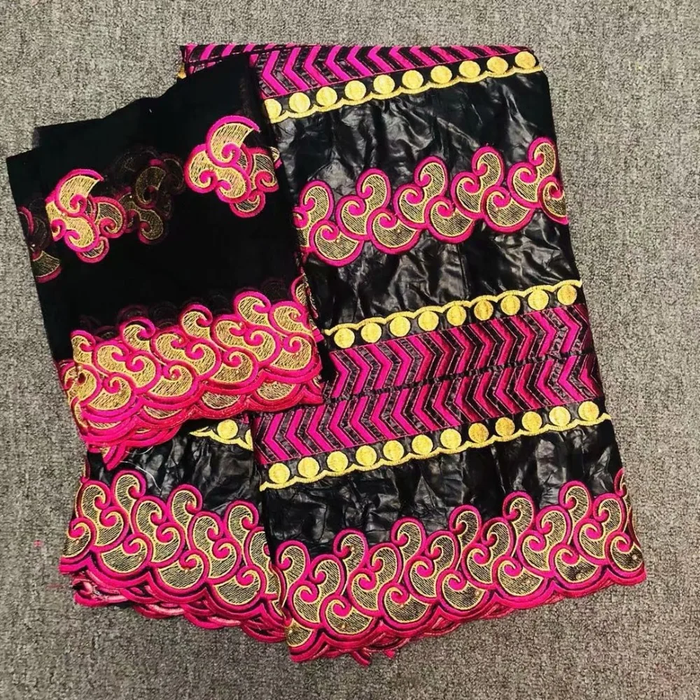 

Blesing New African Bazin riche getzner jacquard bazin embroidery african fabric cotton material bazin getzner with beads black