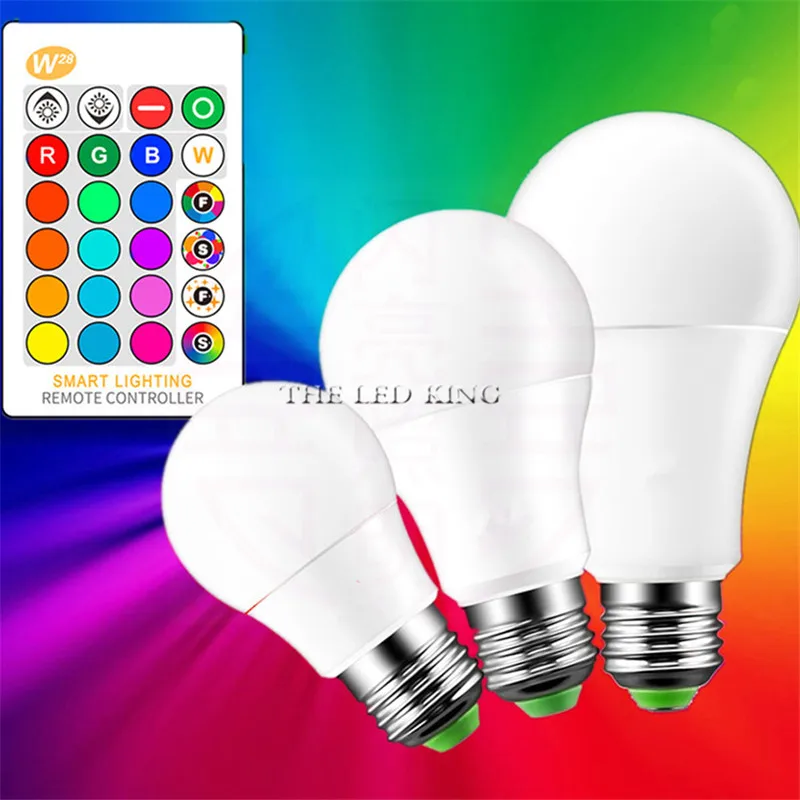 110V 220V AC 85-265V E27 E14 RGB светодиодный лампа 16 Цвет Magic Ночной светильник Настенный с