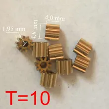 RC Model Copper Small Motor Gear Pinion 10 Teeth 5 mm (M=0.4 T=10 D=4.8 H=4 d=1.95)