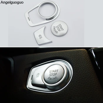 

Angelgugouo For BMW X1 F48 2016-2018 Car Engine Start Stop Button Cover frame sticker