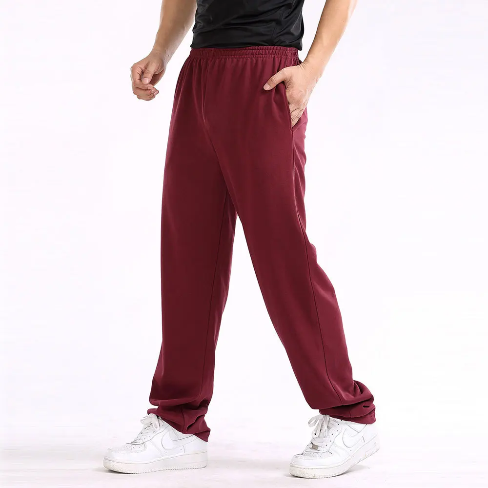 Мужские брюки размера плюс 7XL, одноцветные Мешковатые Свободные эластичные брюки, тренировочные брюки-карандаши, повседневные брюки, мужские брюки, джоггеры, большие, 5XL, 6XL - Цвет: Red straight