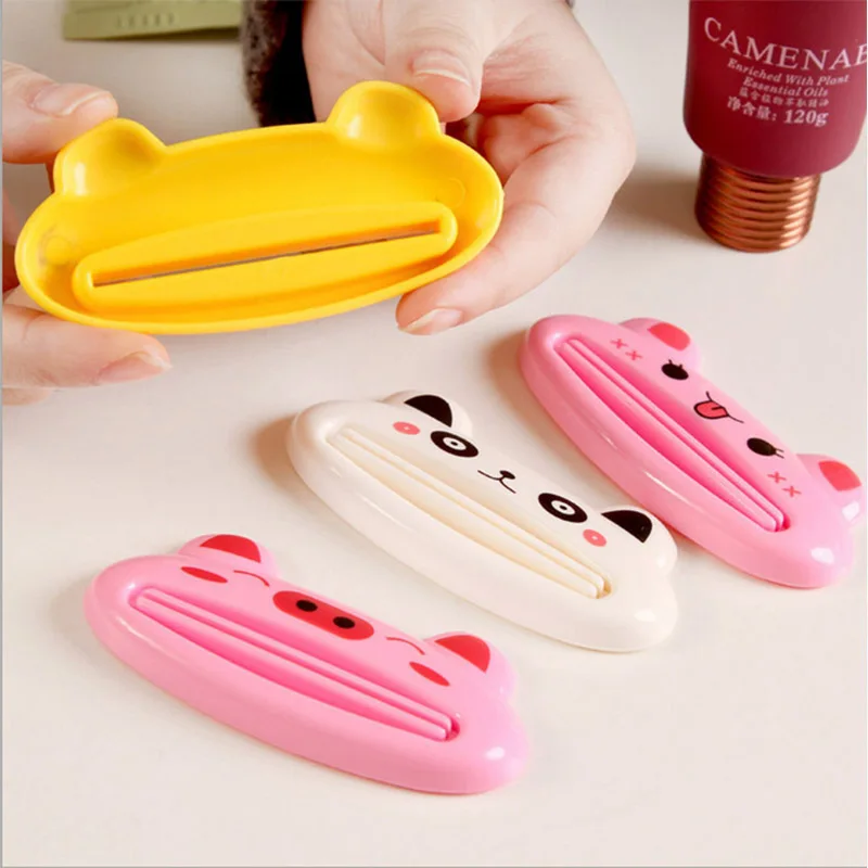 

2pcs Multifunctional Cute Animal Toothpaste Squeezer Tube Cartoon Facial Cleanser Toothpaste Dispenser Home Bathroom Accessories