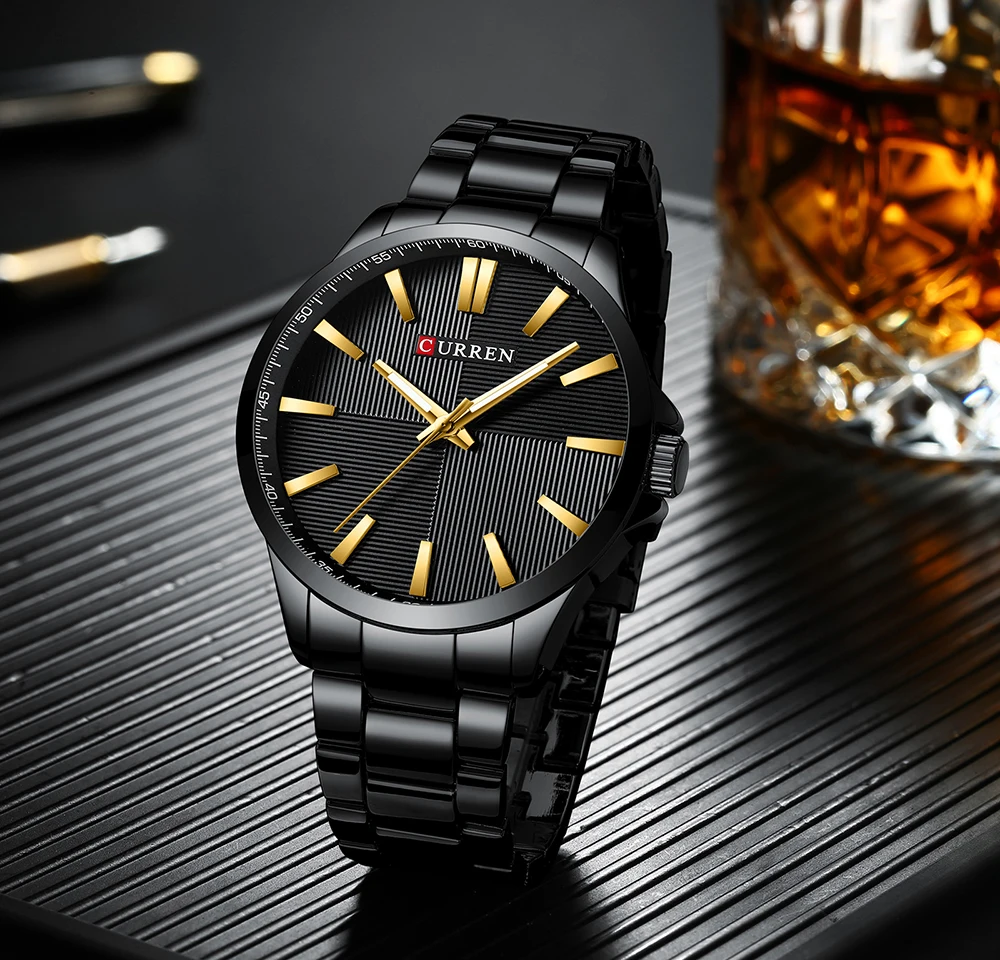 CURREN Relogio Masculino Stainless Steel Men's Watches Luxury Business Mens Quartz Watch For Men Wristwatch Male Hour Waterproof