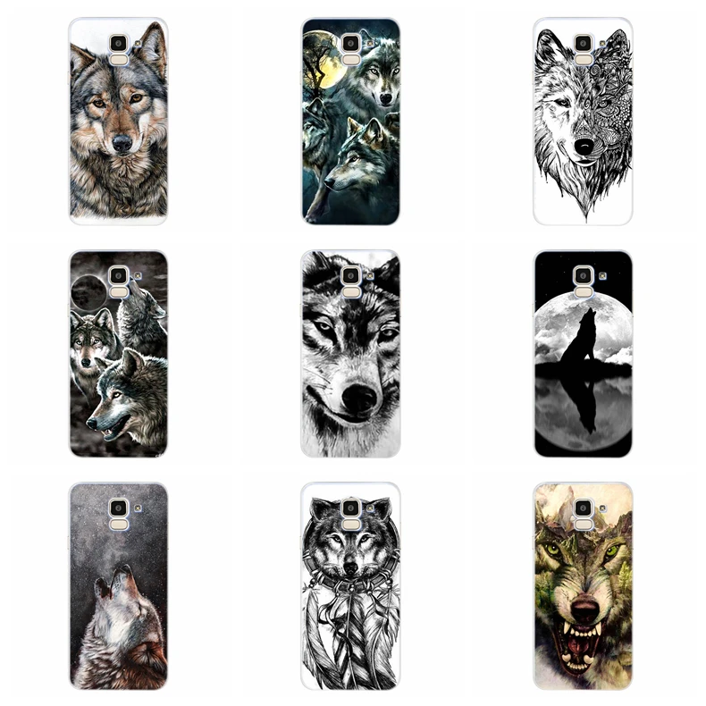 For Samsung Galaxy S9 S8 Plus J5 J7 S7 edge Note 8 J320 J530F J720 A3 A5 2016 TPU Silicon Colorful Wolf Cool Cover Case D104 |