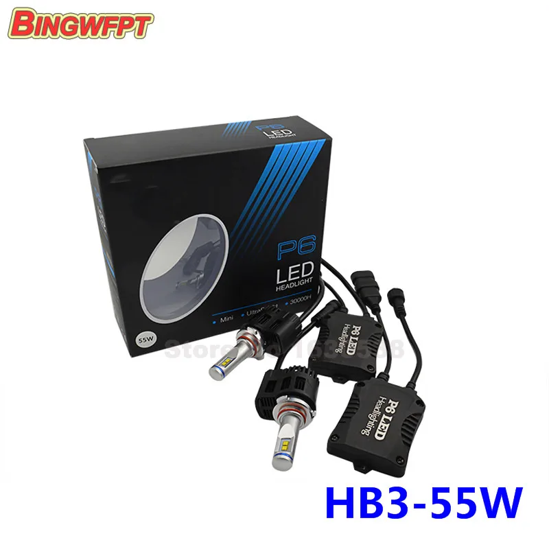 

2PCS Car Headlights P6 LED HB3/H10 Auto Front Bulb 55W 5200lm (Per) LED Headlight Bulb Fog Headlamp 3000K 4000K 5000K 6000K