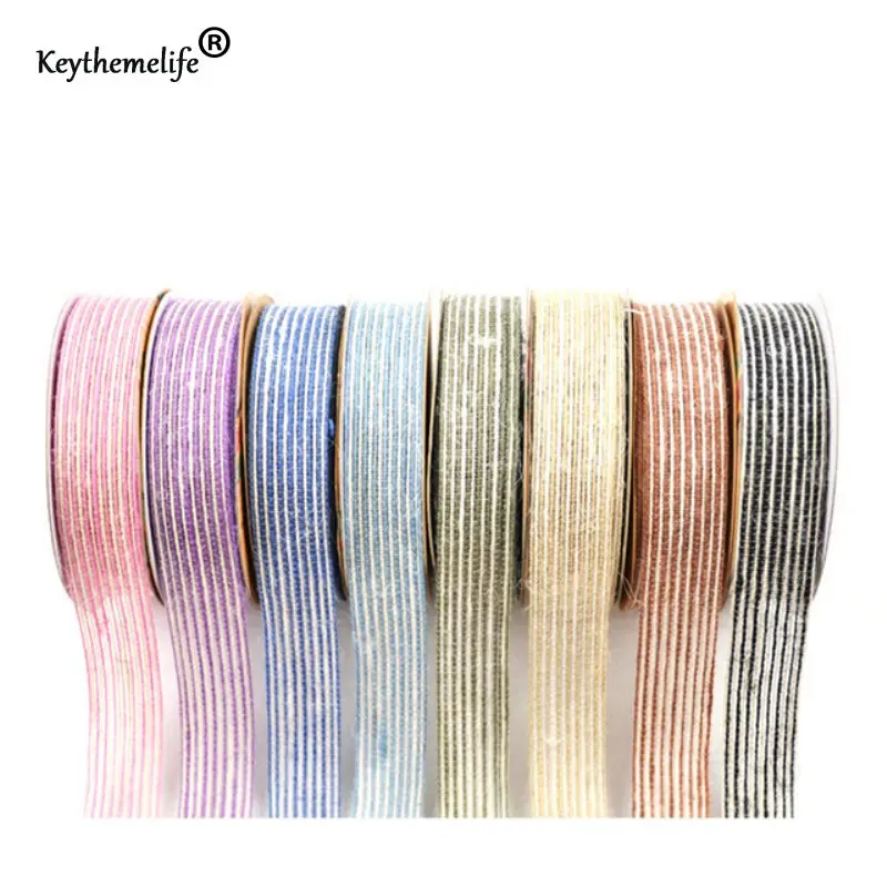 8 Color 15 Yadrs Linen Ribbons Packing Ribbon Tape DIY Bouquet packing