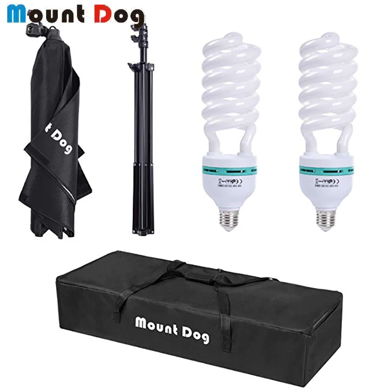 

MOUNTDOG Diffuser Light Photography Continuous Lighting Softbox With 2pcs E27 1350W Socket 1PC Softbox Stand Photo Studio Kit