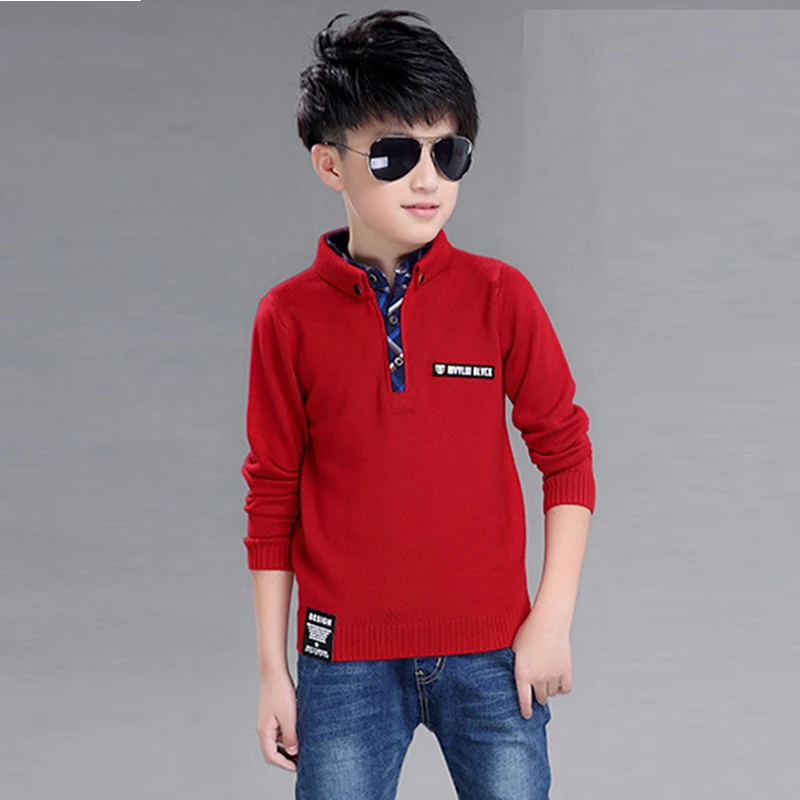 Kids Knitted Sweaters Winter Teenage Boys Tops Fashion Boys Clothes