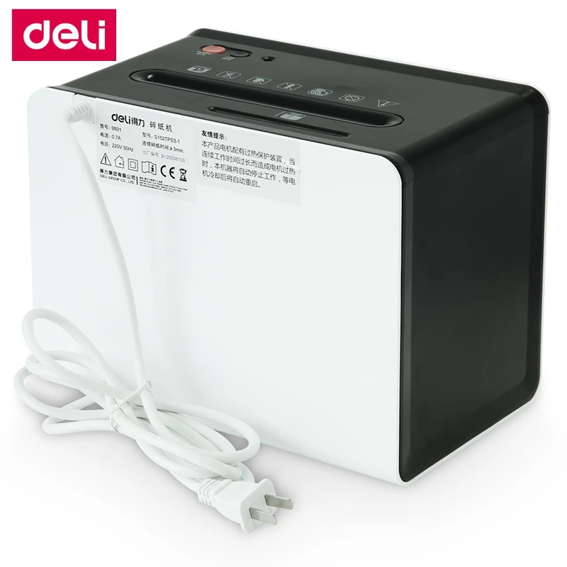 [ReadStar] Deli 9931 мини Настольный Электрический Шредер 2.5л объем 220-230VAC/50 Гц 3x10 мм Безопасность 5 автоматическая остановка Шредер бумаги карты