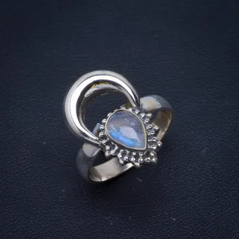

Natural Rainbow Moonstone Handmade Unique 925 Sterling Silver Ring 8.75 B1091