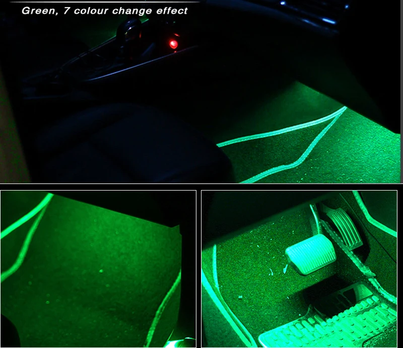 4 шт. Автомобильная атмосферная лампа дистанционное управление RGB светодиодные ленты огни мода авто интерьера ритм музыки 5050 полосы света