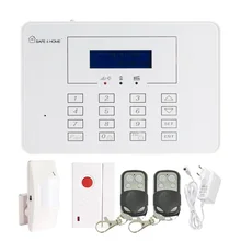 LCD Display GSM Alarm System with Touch Panel Keypad Safe Home 433MHz wireless PIR Motion Sensor Door contact alarm Smoke