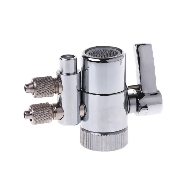 Chrome Plated Metal Faucet Aerator Dual Diverter Adapter For Water