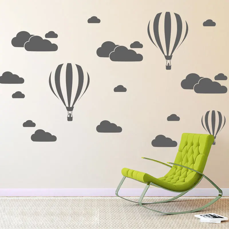 Детская комната украшения на воздушном шаре виниловая наклейка на стену DIY Стиль облаков стены искусства Стикеры милые детские для комнаты виниловые художественные AC139